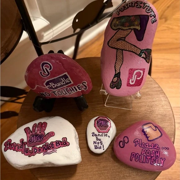 ~Sample, Do Not Buy~Hand Painted “Poshmark Themed” Rocks - Picture 3 of 9